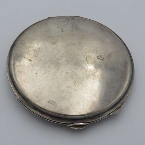 Vintage silverplated Dutch theme powder compact