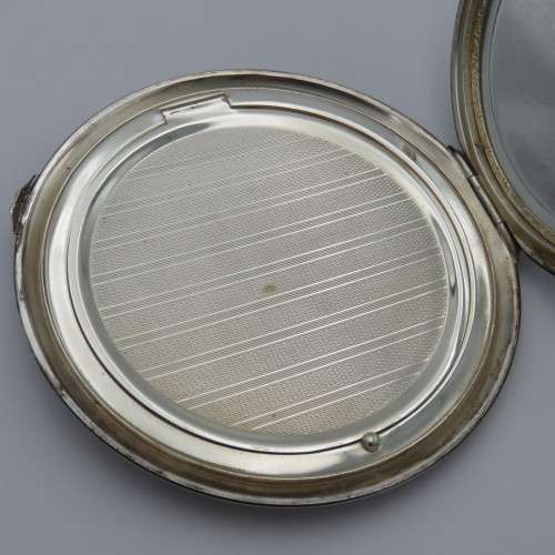 Vintage silverplated Dutch theme powder compact