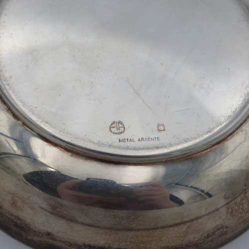 French 1st Marine Infantry Parachute regiment silverplated commemorative bowl