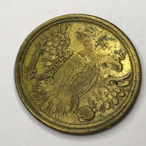 Queen Victoria Regina Brass double headed eagle gaming Token