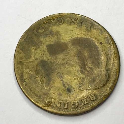 Queen Victoria Regina Brass double headed eagle gaming Token