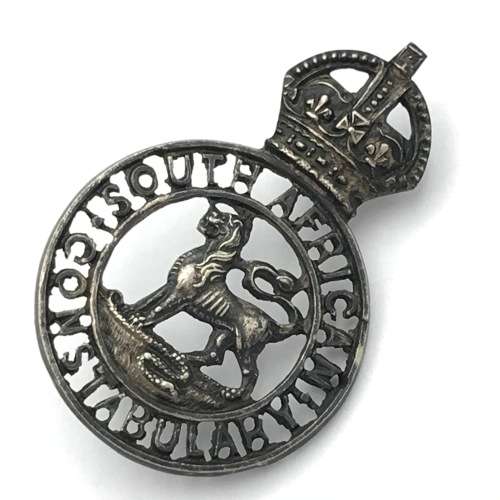 South African Constabulary officers cap badge - complete voided