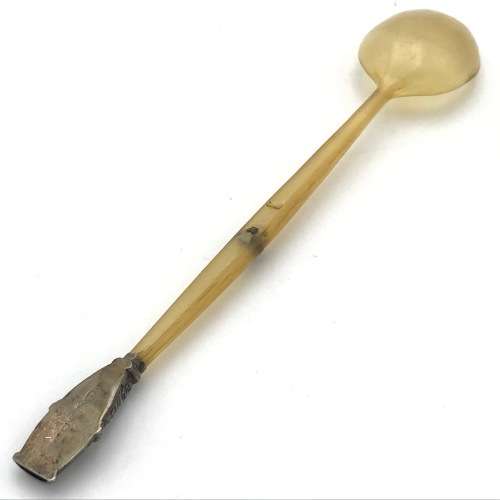 Antique Edwardian Horn and Silver whistle spoon - Adie and Lovekin, Birmingham 1903