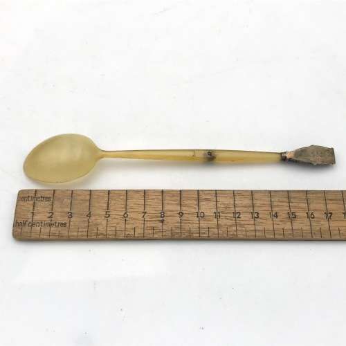 Antique Edwardian Horn and Silver whistle spoon - Adie and Lovekin, Birmingham 1903