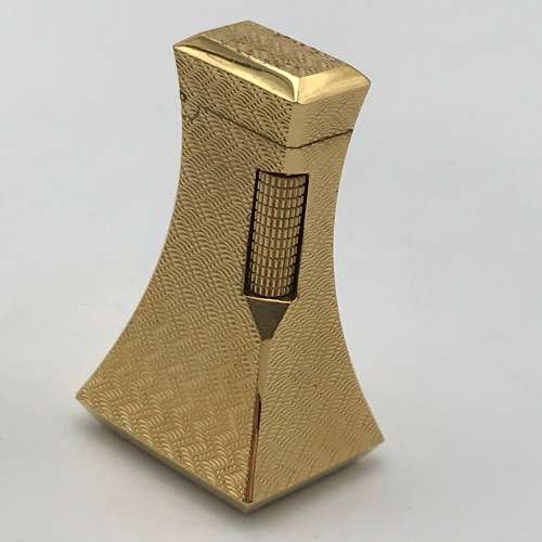 Vintage Dunhill gold plated table lighter in original box - valve leaking