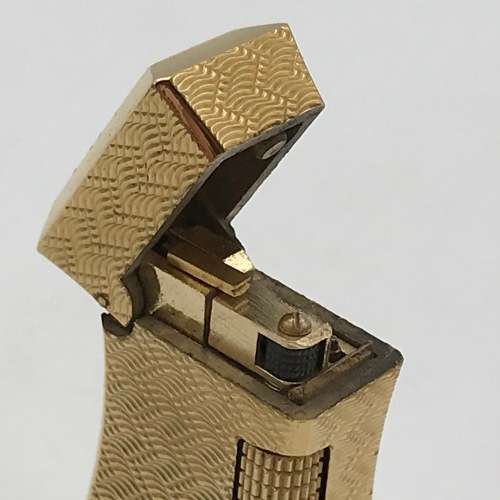 Vintage Dunhill gold plated table lighter in original box - valve leaking