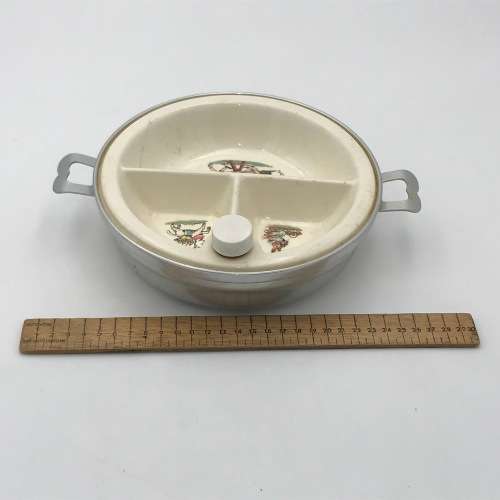 Vintage Childs feeding bowl with hot water warming tray