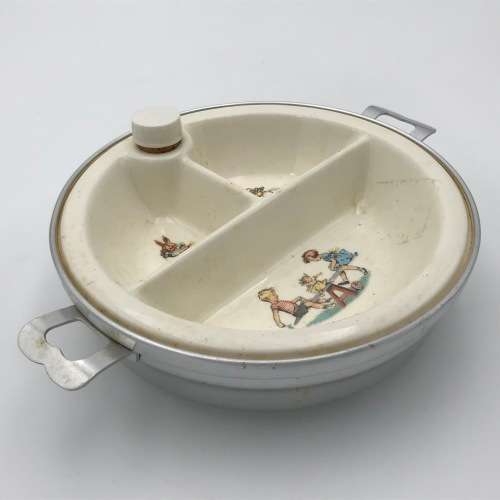Vintage Childs feeding bowl with hot water warming tray