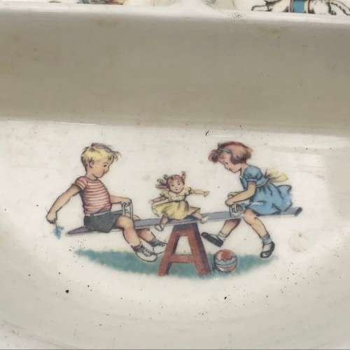 Vintage Childs feeding bowl with hot water warming tray