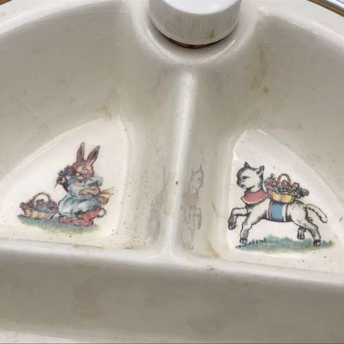 Vintage Childs feeding bowl with hot water warming tray
