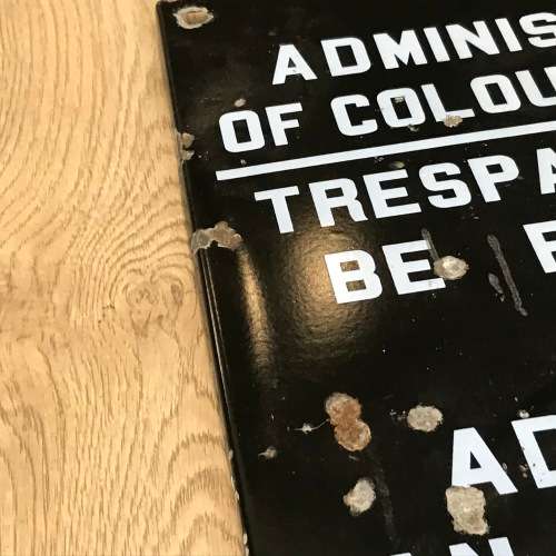 Vintage South Africa enamel sign - Administration of Coloured affairs - 48 x 63.5cm