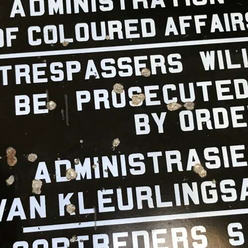 Vintage South Africa enamel sign - Administration of Coloured affairs - 48 x 63.5cm