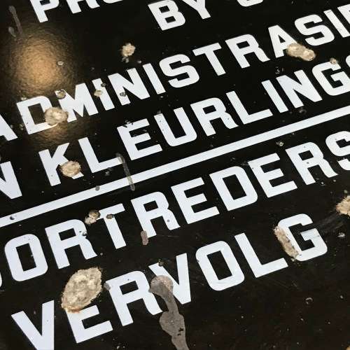 Vintage South Africa enamel sign - Administration of Coloured affairs - 48 x 63.5cm
