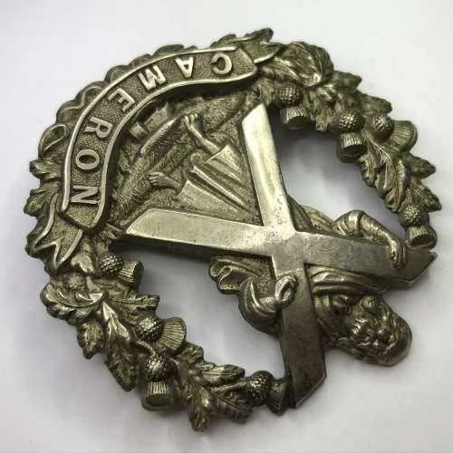 WW1 Cameron Highlanders Regiment cap badge