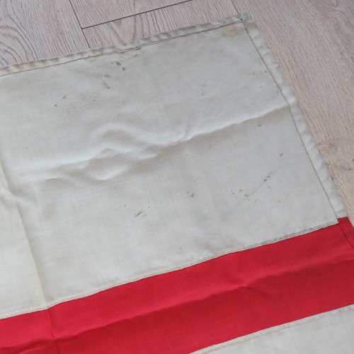 Vintage British St. George Cross flag flown by the Kisbey-Green family at the 1947 Royal visit
