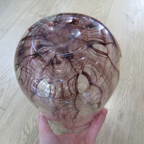 Vintage handmade stained glass flower vase  34 cm High - Opening 14 x 14 cm