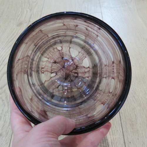 Vintage handmade stained glass flower vase  34 cm High - Opening 14 x 14 cm