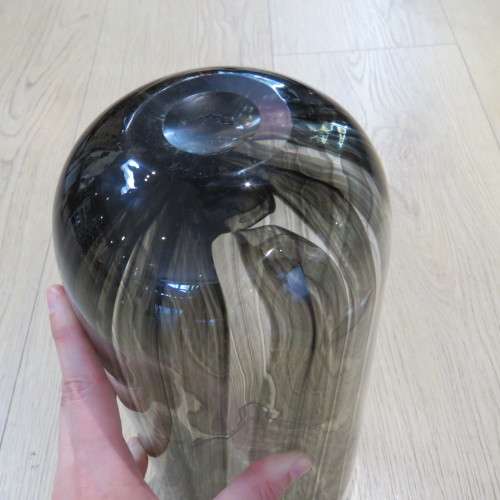 Vintage handmade stained glass flower vase  34 cm High - Opening 14 x 14 cm