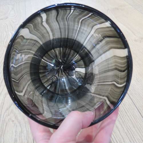 Vintage handmade stained glass flower vase  34 cm High - Opening 14 x 14 cm