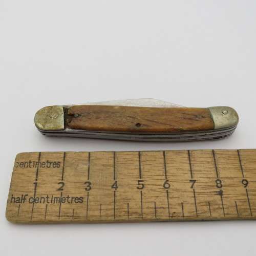 Vintage 2 blade pocket knife with bone handle - Well used