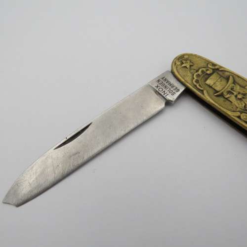 Boer War Kruger and De Wet Inox Commemorative pocket knife - Long blade tip broken