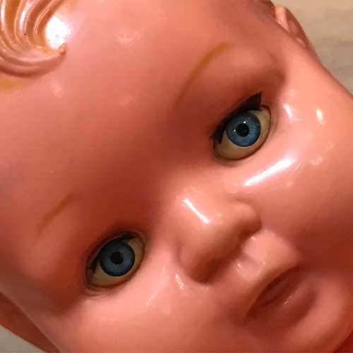 Vintage Plastic baby boy doll - 60cm - no clothing