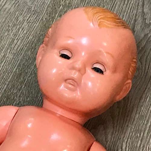 Vintage Plastic baby boy doll - 60cm - no clothing