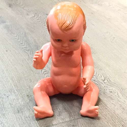 Vintage Plastic baby boy doll - 60cm - no clothing