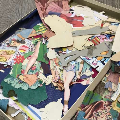 Large lot of vintage paper dressing dolls - mixed variety