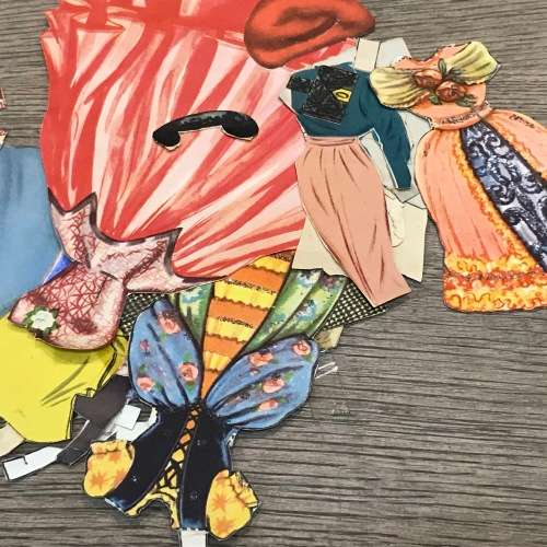 Large lot of vintage paper dressing dolls - mixed variety