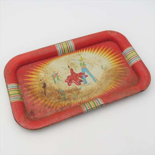 Vintage metal toy tray