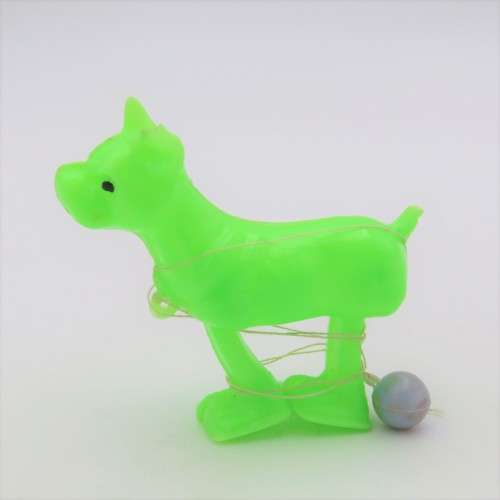 Vintage hand plastic walking dog toy