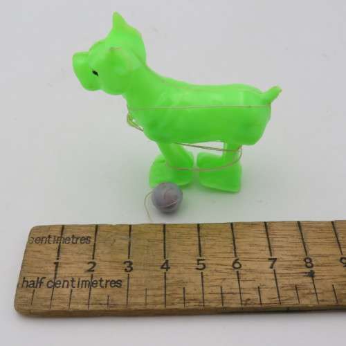 Vintage hand plastic walking dog toy