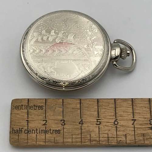 Full Hunter Quartz pocket watch with fox hunting theme on lid  - needs battery