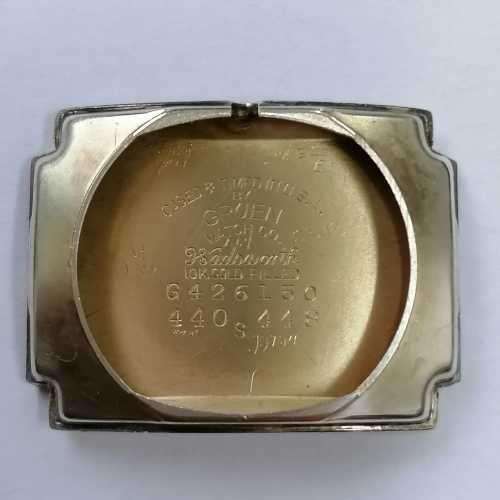 1930`s Gruen Curvex Precision 10kt Gold filled mens watch - rare model - working