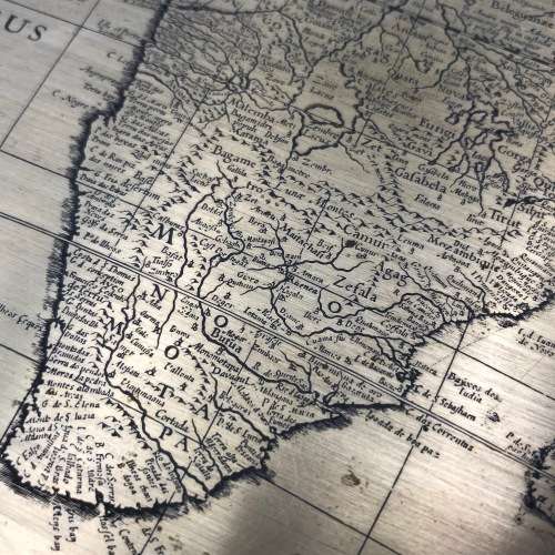 Map of Africa by Willem Blaeu - Limited edition in sterling silver with 22ct gold plating