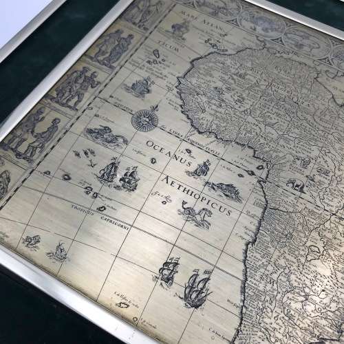 Map of Africa by Willem Blaeu - Limited edition in sterling silver with 22ct gold plating