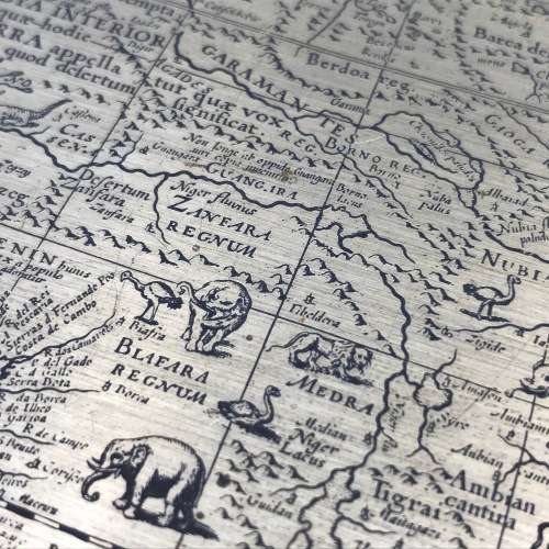 Map of Africa by Willem Blaeu - Limited edition in sterling silver with 22ct gold plating