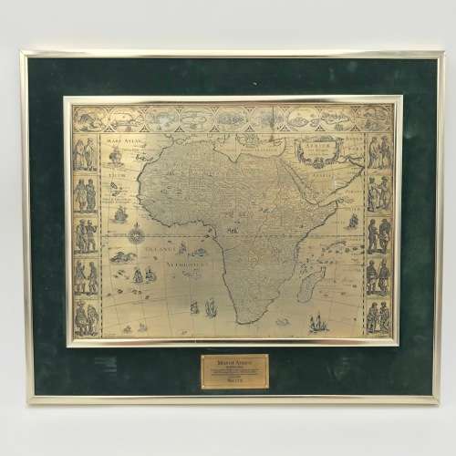 Map of Africa by Willem Blaeu - Limited edition in sterling silver with 22ct gold plating