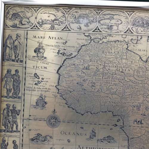 Map of Africa by Willem Blaeu - Limited edition in sterling silver with 22ct gold plating