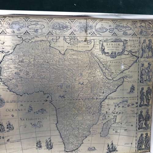 Map of Africa by Willem Blaeu - Limited edition in sterling silver with 22ct gold plating