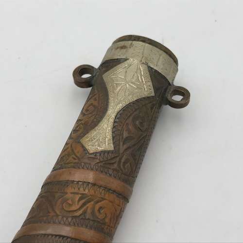 Antique Moroccan Jambya / Koummya dagger with brass sheath