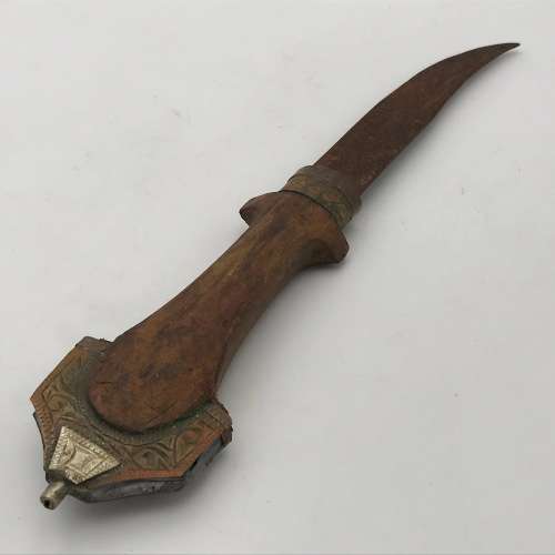Antique Moroccan Jambya / Koummya dagger with brass sheath