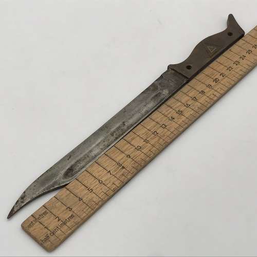 1944 Italy WW2 Prisoner of War trench art combat knife made of Carcano bayonet