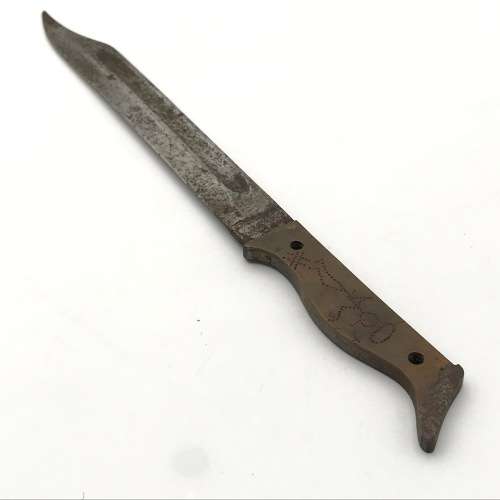 1944 Italy WW2 Prisoner of War trench art combat knife made of Carcano bayonet