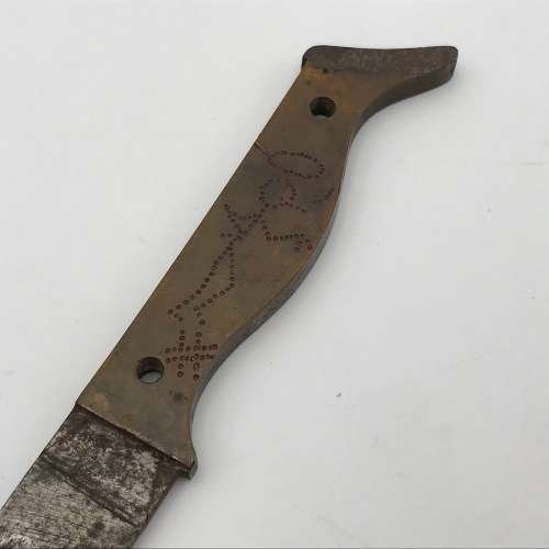 1944 Italy WW2 Prisoner of War trench art combat knife made of Carcano bayonet