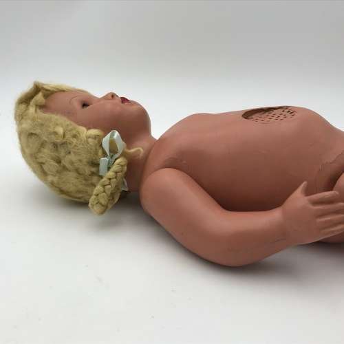 Antique composition doll with sound box - no clothing