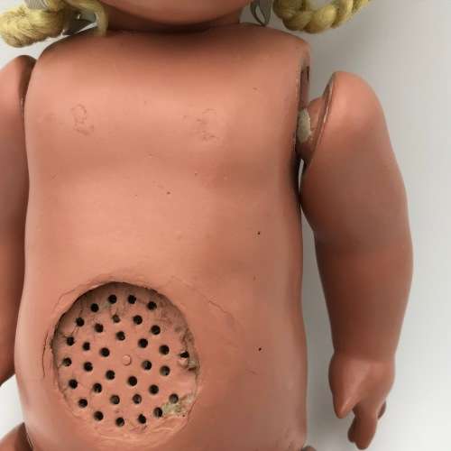 Antique composition doll with sound box - no clothing