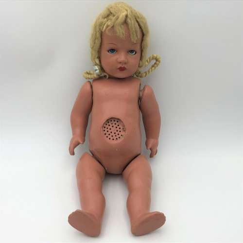 Antique composition doll with sound box - no clothing
