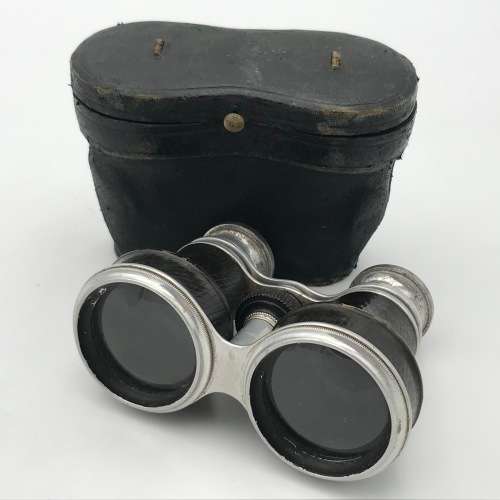 Pair of Antique Opera binoculars in leather case